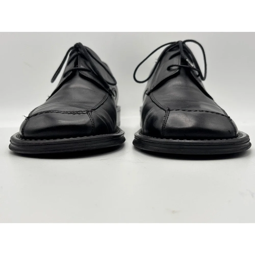 Alfani Men's Black Leather Derby Dress Shoes Size 9M Made in Italy Split Toe